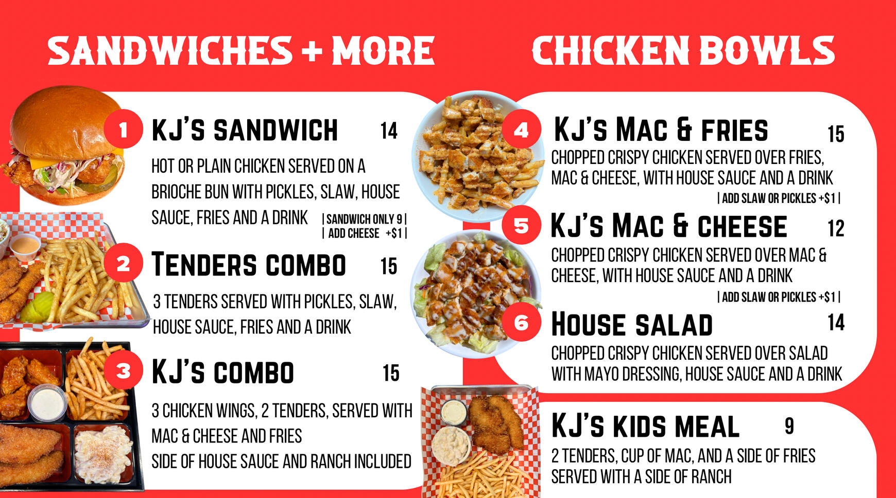 Kjs Menu KJ’s Hot Chicken